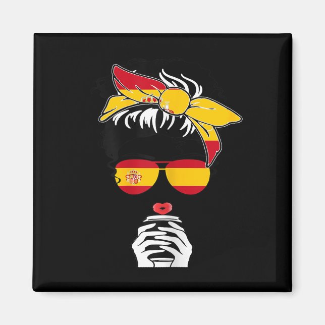 Imán Cool Spanish Coffee Mama Mom Girl Sis Aunt Spain F (Frente)