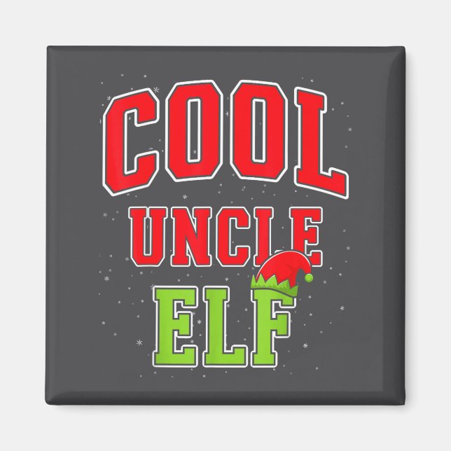 Imán Cool Uncle Elf Christmas Family Matching Group Xma (Frente)