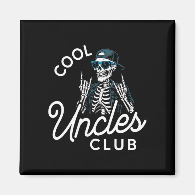 Imán Cool Uncles Club Shirt Funny Skeleton Men Uncle  (Frente)