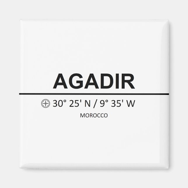 Imán Coordenadas Agadir (Frente)