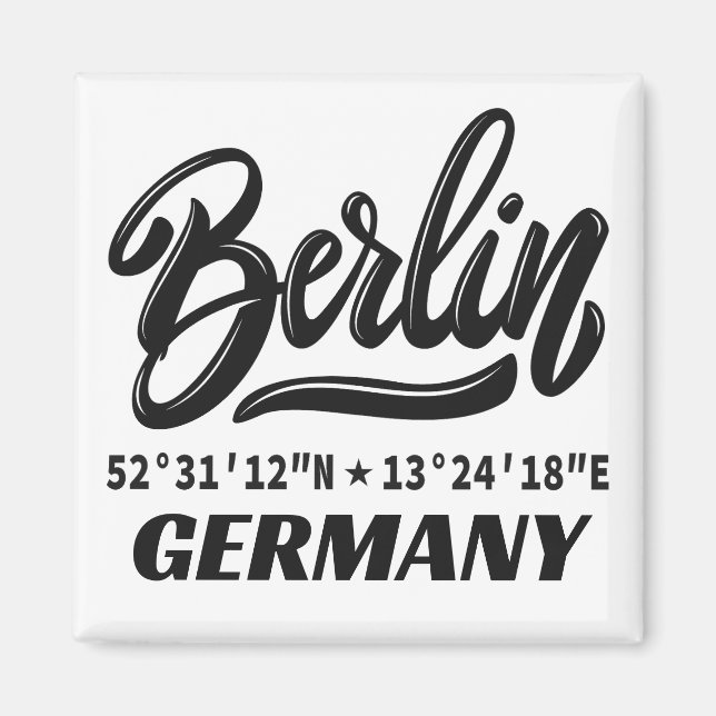 Imán Coordenadas de Berlín Alemania (Frente)