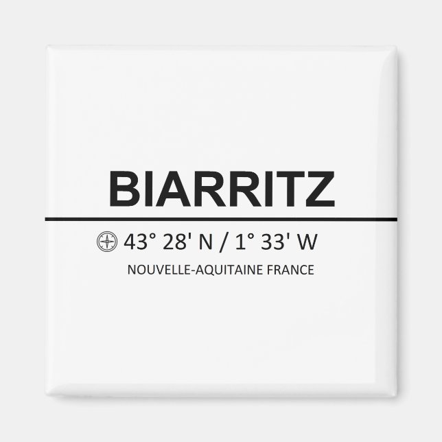 Imán Coordenadas de Biarritz - Coordenadas de Biarritz (Frente)