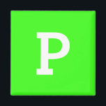 Imán Coordenadas de color verde neón monograma mejor<br><div class="desc">Diseño de estilos de color sólido monograma - High-End y creación de su propia opción de estilo de color sólido - Los imanes personalizados de mejor coordinación de color verde neón coincidentes serán excelentes para refrigeradores,  lavavajillas,  archivadores metalizado y otras superficies magnéticas</div>