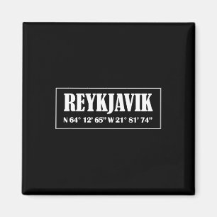 Imán Coordenadas de la ciudad de Reikiavik Islandia
