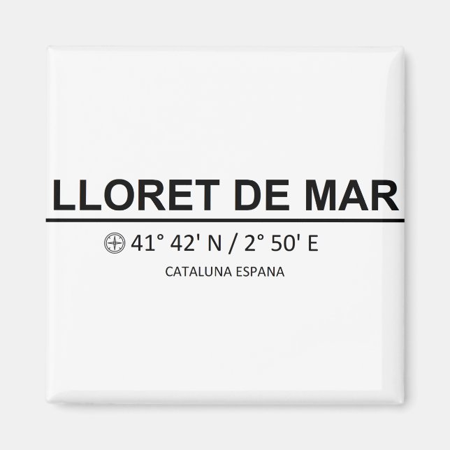 Imán Coordenadas de Lloret de Mar (Frente)