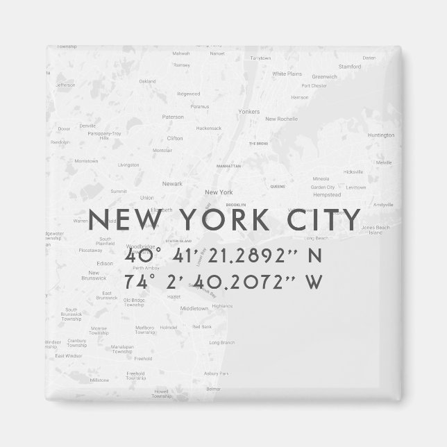 Imán Coordenadas del Personalizado de Mapa de la ciudad (Frente)