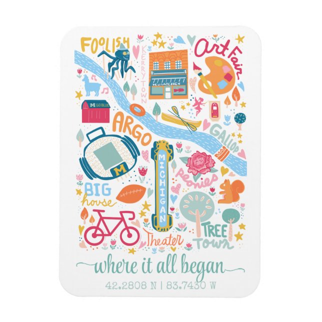 Imán Coordinaciones de Personalizados del mapa de Ann A (Vertical)