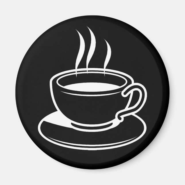 Imán Copa caliente de café - negro (Frente)