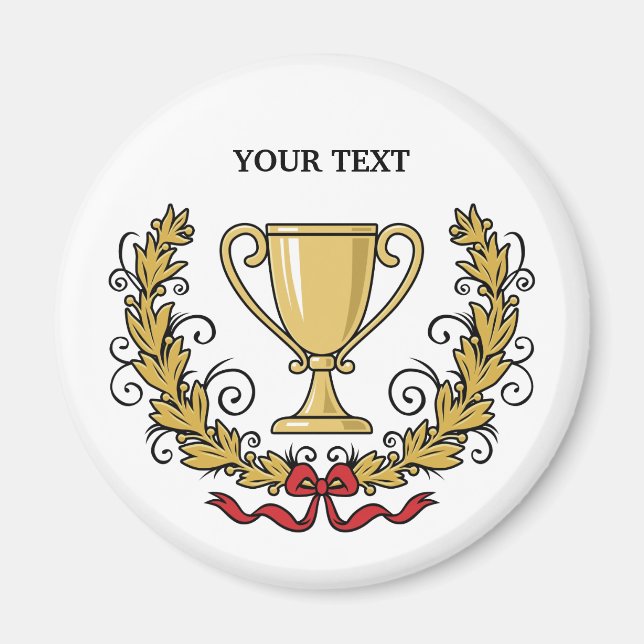 Imán Copa de Trofeo Personalizada (Frente)