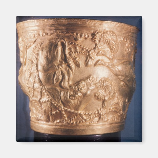 Imán Copa, que representa la captura de un toro salvaje (Frente)