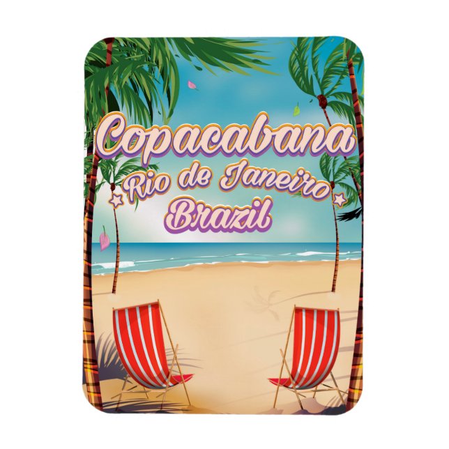 Imán Copacabana, poster de playa de viajes de Río de Ja (Vertical)
