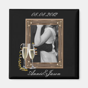 Imán Copas de Champagne elegantes Boda