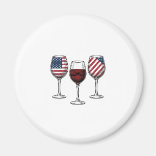 Imán Copas de vino patrióticas diseño de camiseta vecto