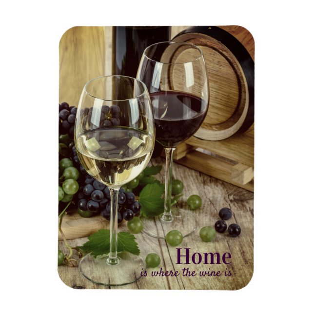 Imán Copas de vino tinto y blanco rústicas Barril de uv (Vertical)
