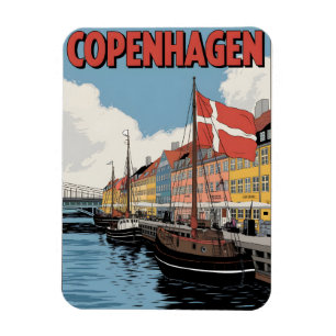 Imán Copenhague vintage Dinamarca casas coloridas regal