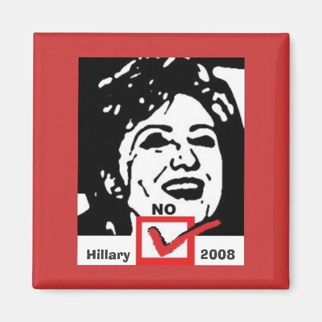 Imán copia nohillary, Hillary, 2008 (Frente)