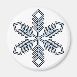 Imán Copo de Nieve Brillante - Ramas Azul Bebé