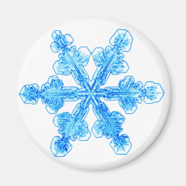 Imán Copo de nieve de invierno azul (Frente)