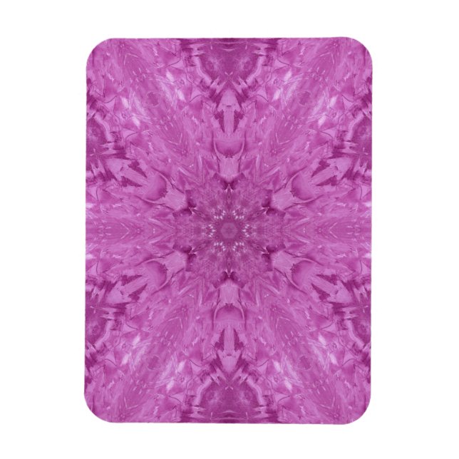 Imán Copo de nieve rosa Feminine Lace Kaleidoscope (Vertical)