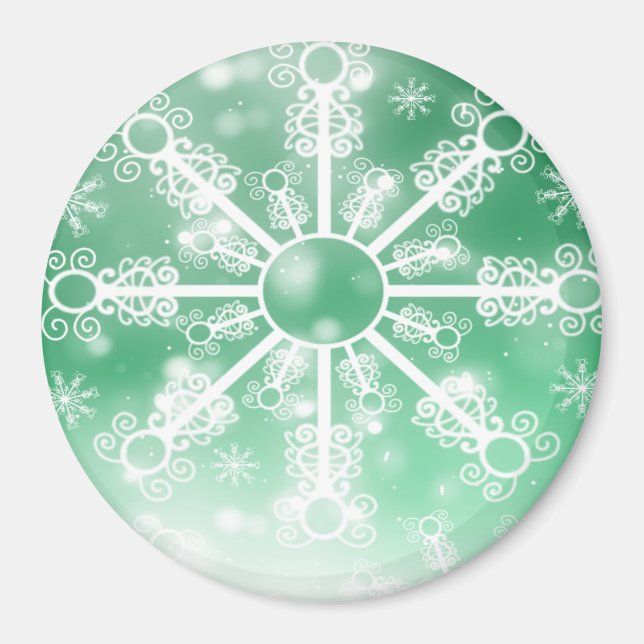 Imán Copo de nieve verde (Frente)