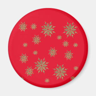 Imán copos de nieve, copos de nieve dorados,