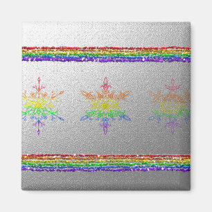 Imán Copos de nieve del arco iris