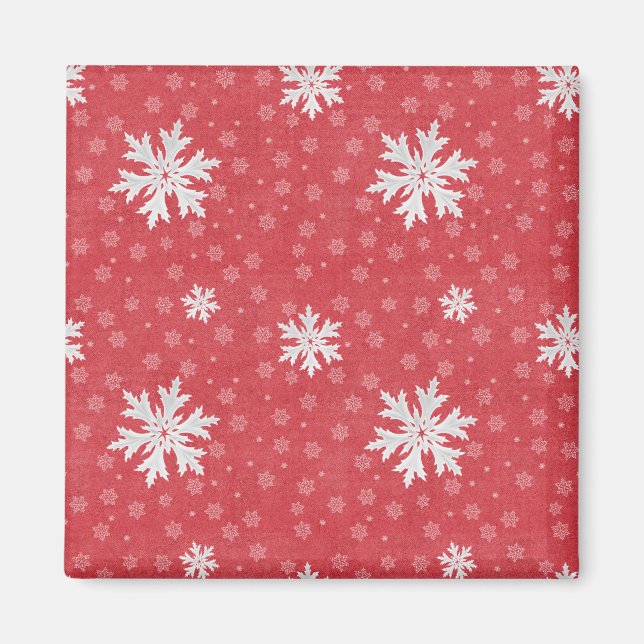 Imán Copos de nieve en la invitación a los Navidades (Frente)