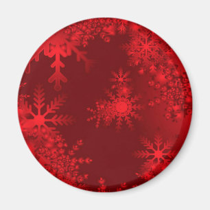Imán Copos de nieve rojos