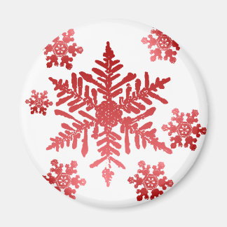 Imán Copos de nieve rojos