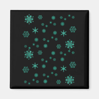 Imán Copos de Nieve Verdes Lindos Navidad Temporada de