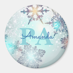 Imán Copro de Nieve Azul Nombre Personalizado PA