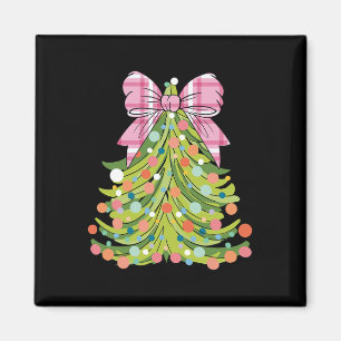 Imán Coqueta de árbol de navidad dobla Navidades rosado
