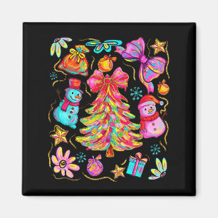 Imán Coqueta Navidad Preppy Lazo Encaje Alegre Brillant