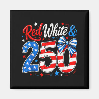 Imán Coqueta Rojo Blanco 250 Años para Mujeres Niños 4º