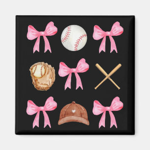Imán Coquette Bow Bow Bow Mamá De Béisbol Madres Da