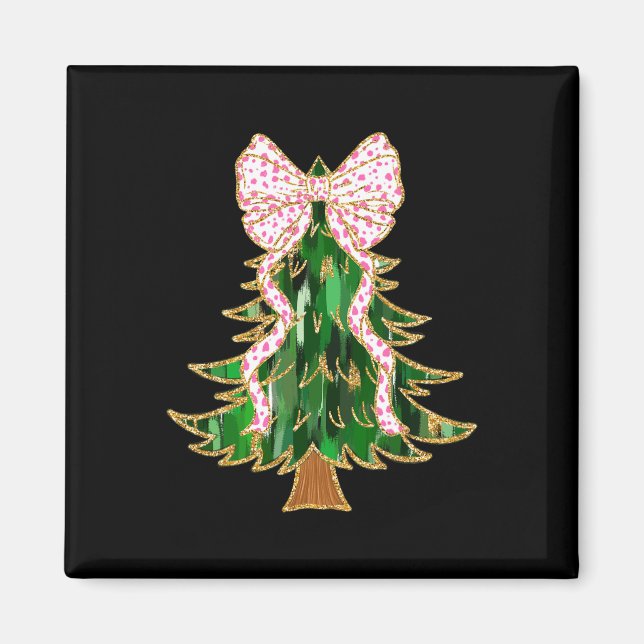 Imán Coquette Bow Christmas Tree Navidad Festividad Nov (Frente)
