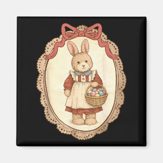 Imán Coquette Bow Funny Bunny Eggs Rabbit Happy Easter 
