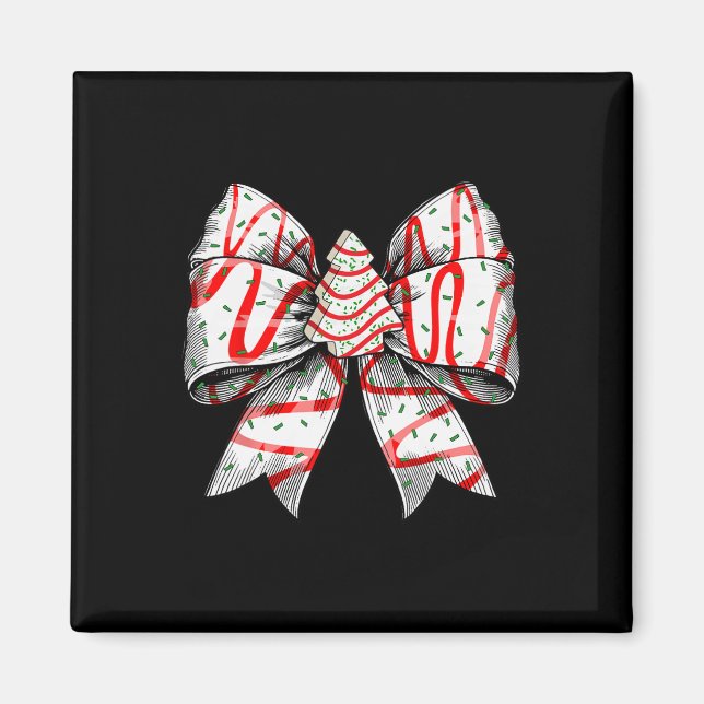 Imán Coquette Bow Navidades de pastelería navideña Vibe (Frente)