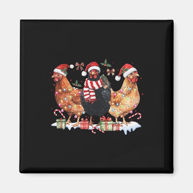 Imán Coquette Bow Navidades de pollo Gorra enciende la  (Frente)