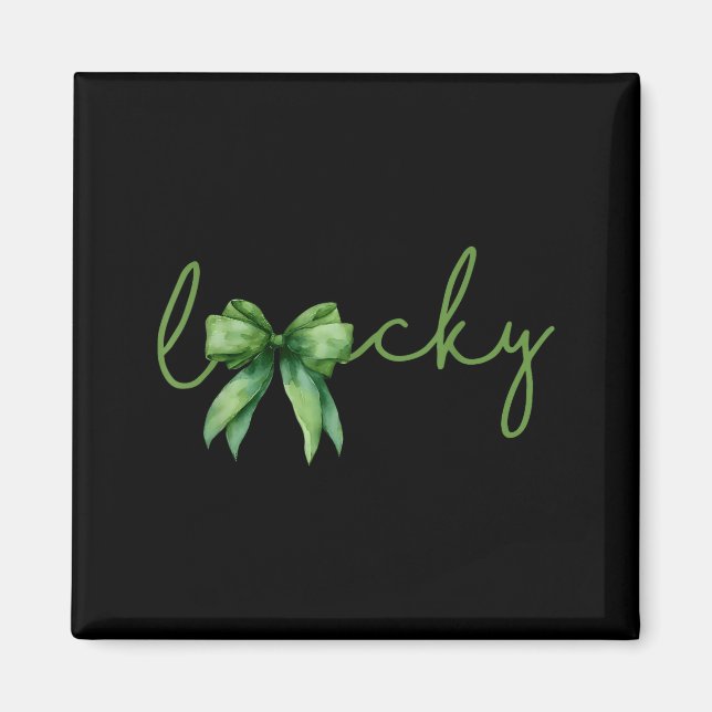 Imán Coquette Bow St.patricks Day Lucky Shamrock Irelan (Frente)