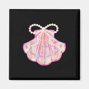 Imán Coquette Bow Vibes Verano Pink Clam Funny Beach Va