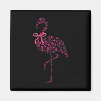 Imán Coquette Flamingo Heart Cute Pink Valentine's Day 