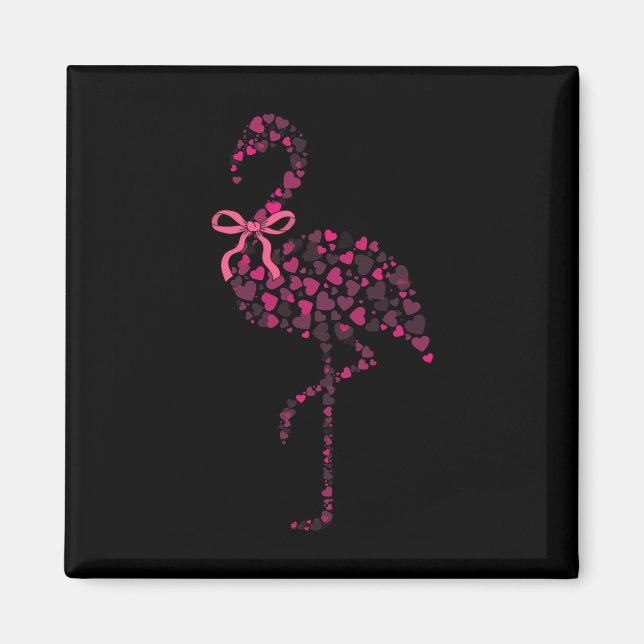 Imán Coquette Flamingo Heart Cute Pink Valentine's Day  (Frente)