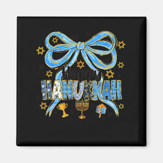 Imán Coquette Hanukkah Bow Jewish Bow Menorah Bow Women