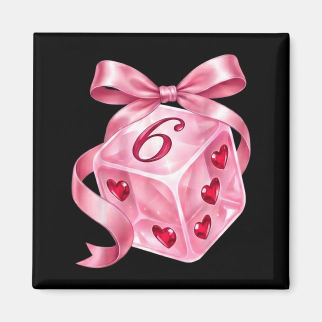 Imán Coquette Nk Dice Bow Hearts 6 7 Preppy Valentine Y (Frente)