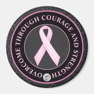 Imán Coraje y Fuerza – Conciencia de lazo rosa