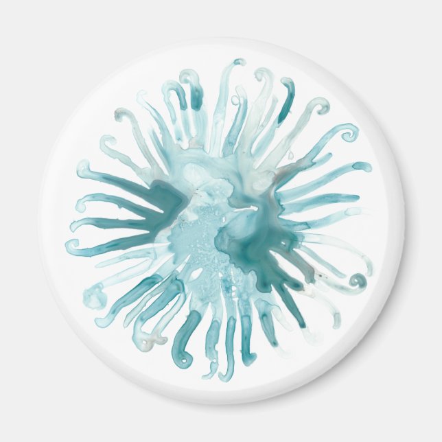 Imán Coral acuarela - Azul 2 (Frente)