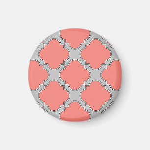 Imán Coral de quatrefoil y gris