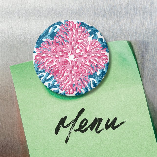 Imán Coral Rococo in Pink and Aqua Option 1 Magnet (Subido por el creador)