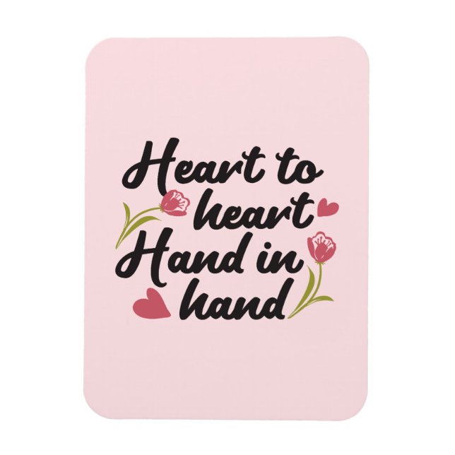 Imán Corazón a corazón, mano a mano - cita romántica (Vertical)